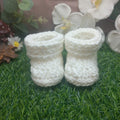 Handmade Crochet Baby Booties – White