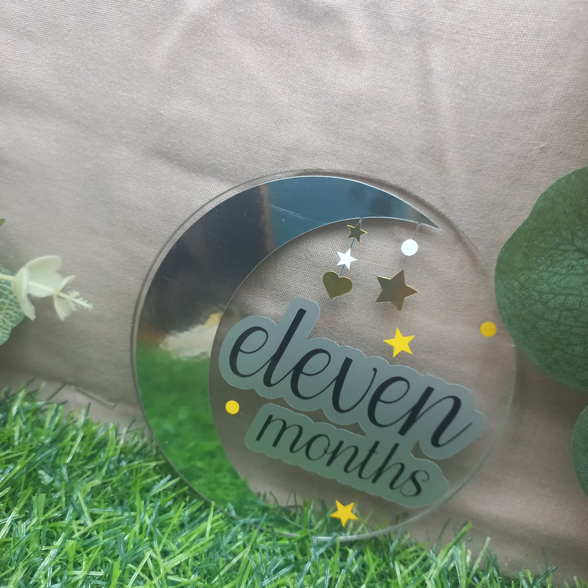 Handmade Acrylic Baby Milestone Discs – Moon & Stars