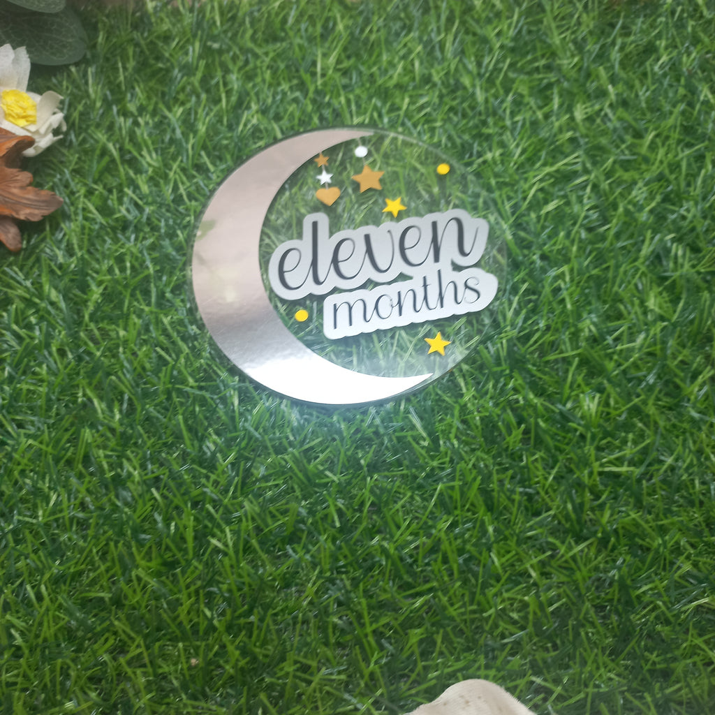 Handmade Acrylic Baby Milestone Discs – Moon & Stars