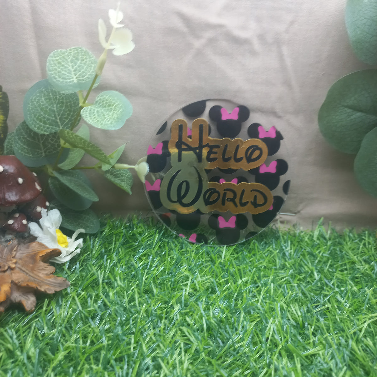 Handmade Acrylic Baby Milestone Discs – Pink Minnie