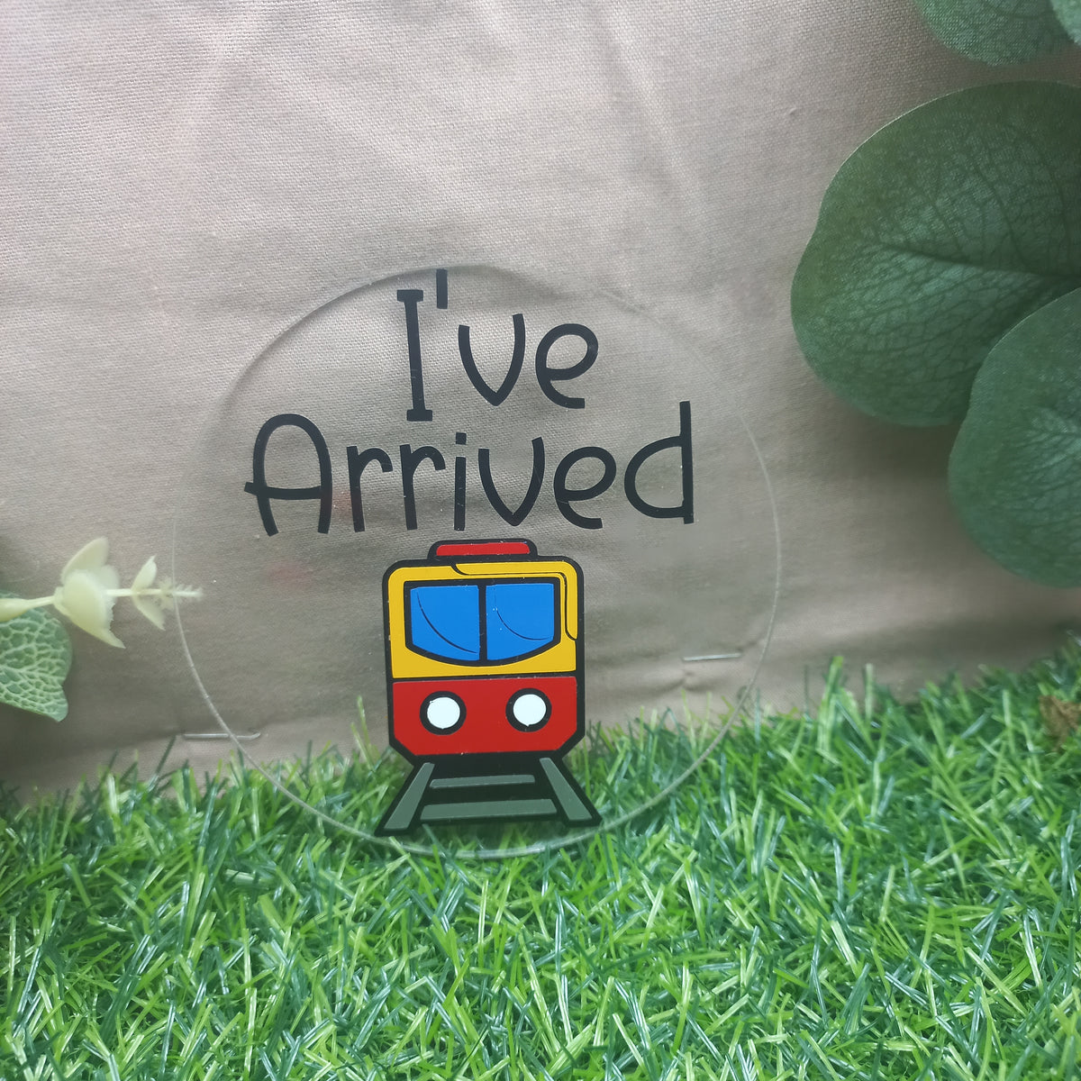 Handmade Acrylic Baby Milestone Discs – Trains