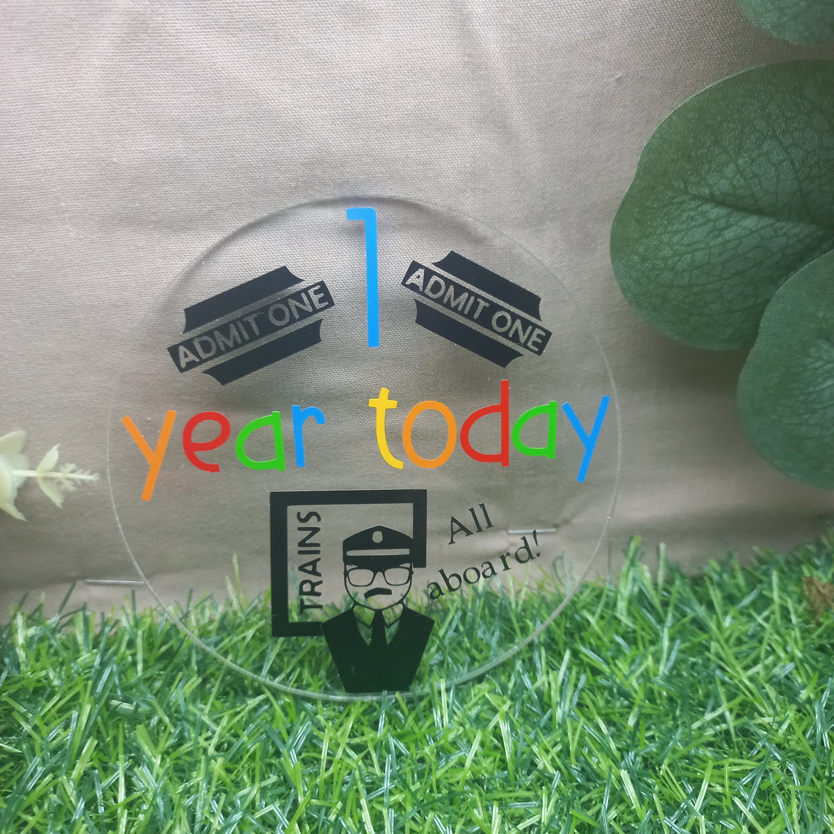 Handmade Acrylic Baby Milestone Discs – Trains