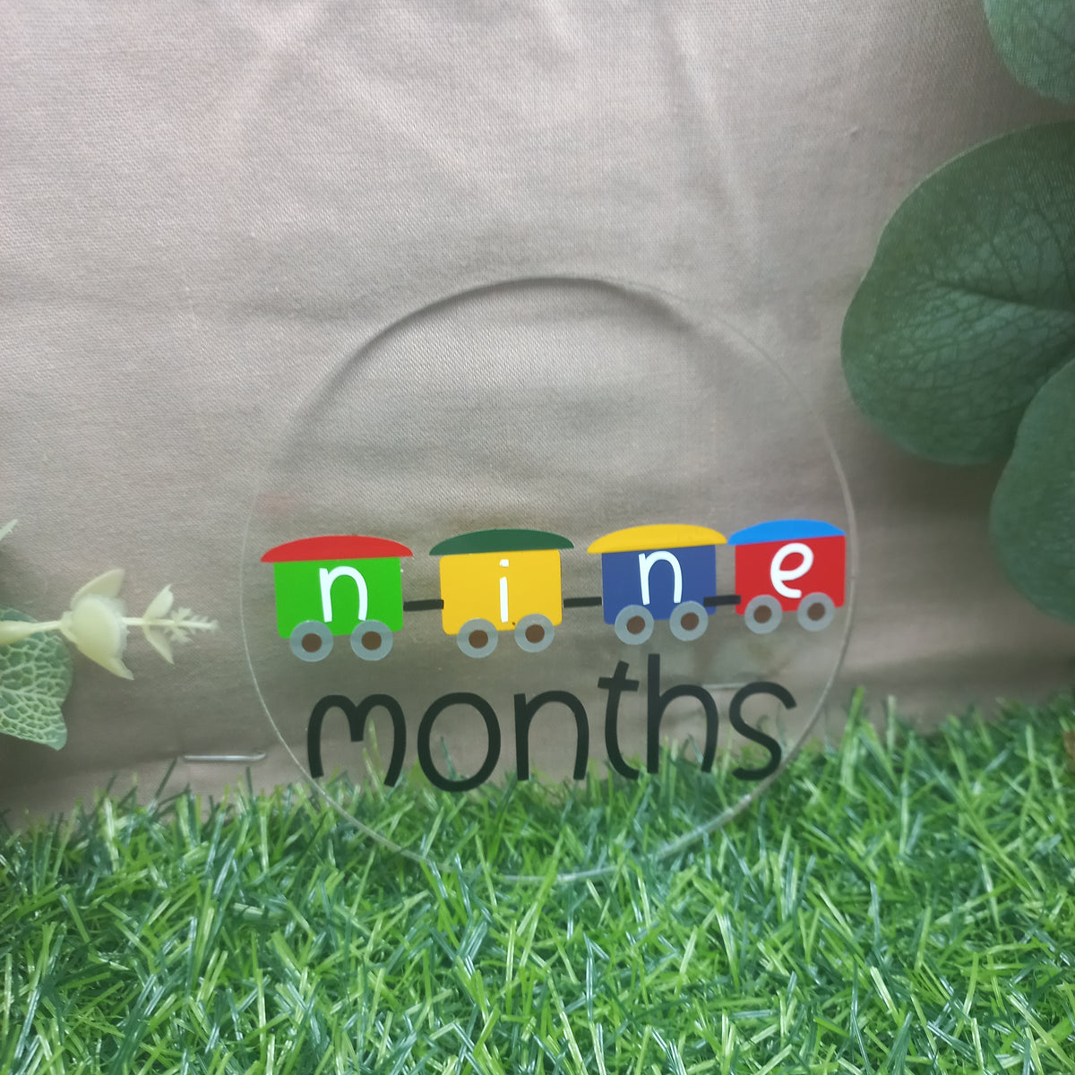 Handmade Acrylic Baby Milestone Discs – Trains