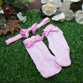 Baby Headband & Bow Stockings Set – Pink